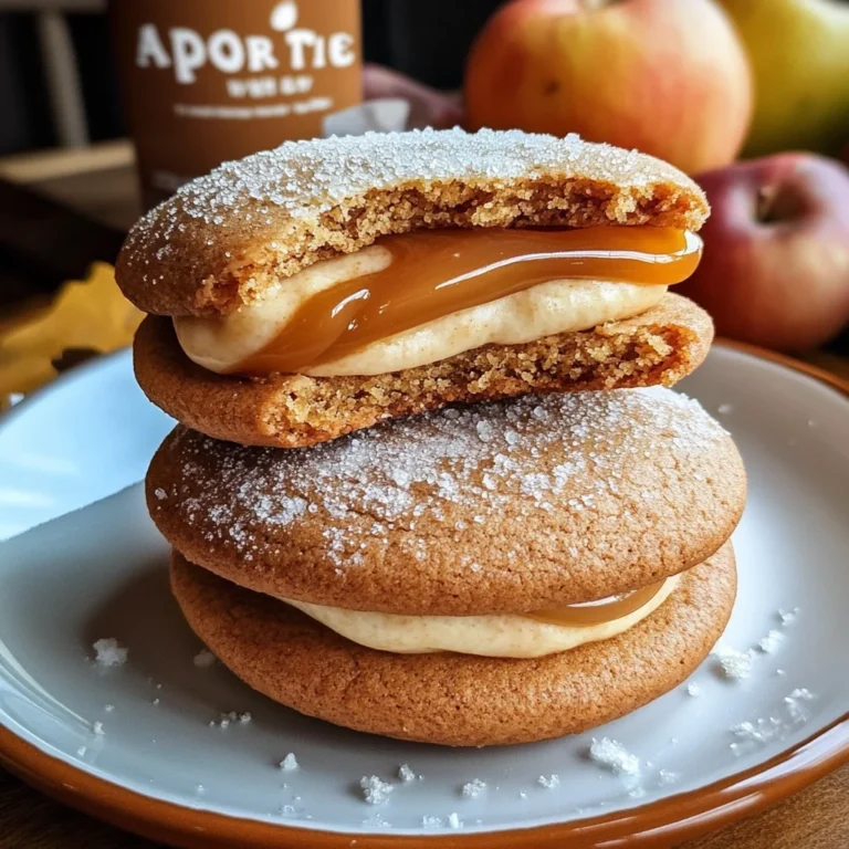Apple Cider Whoopie Pie cookies with Caramel Filling