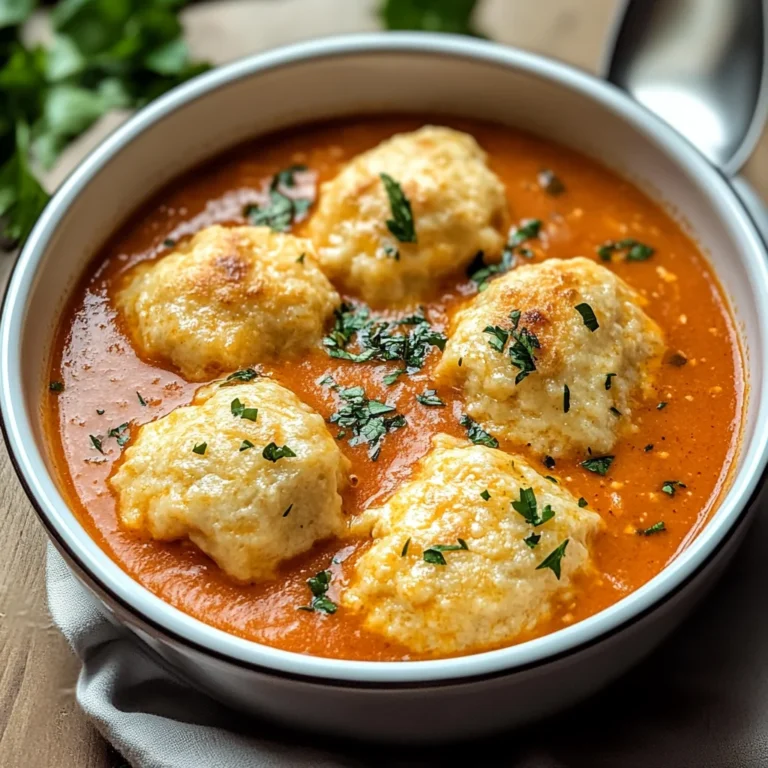 Best Tomato Soup with Cheddar Bay Dumplings