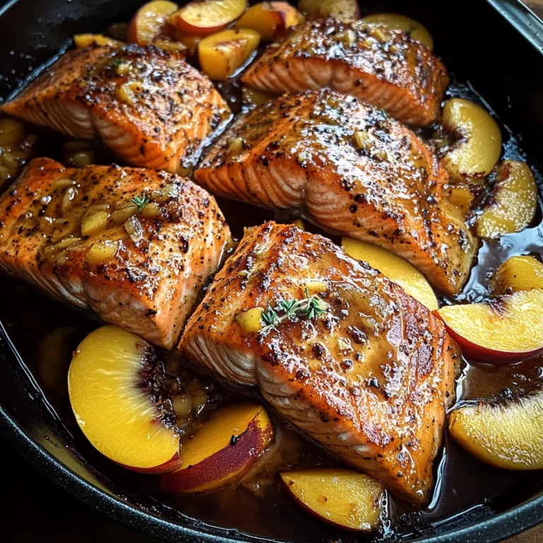 Bourbon Peach Roasted Salmon