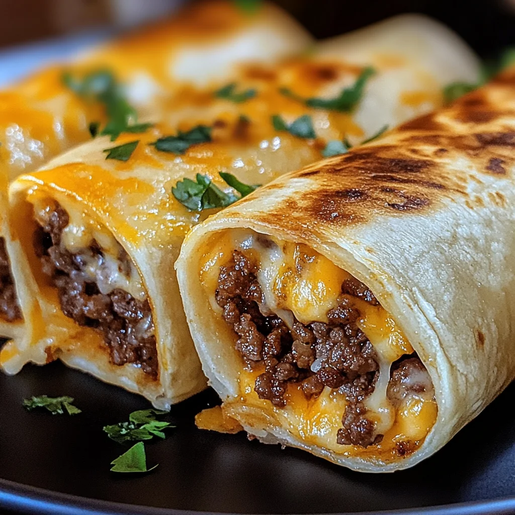 Cheesy Garlic Beef Roll-Ups