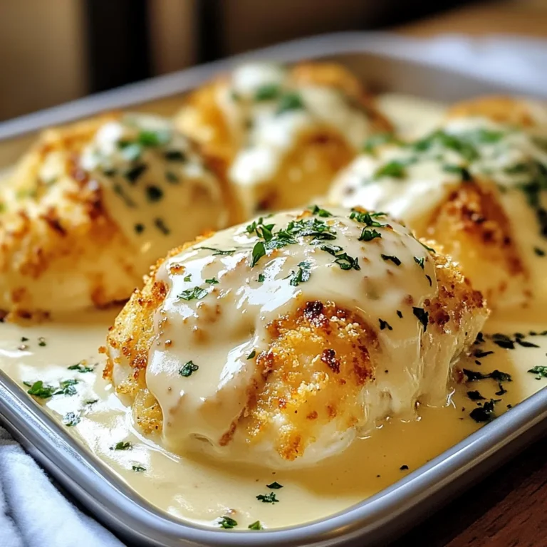 Chicken Pillows with Creamy Parmesan Sauce