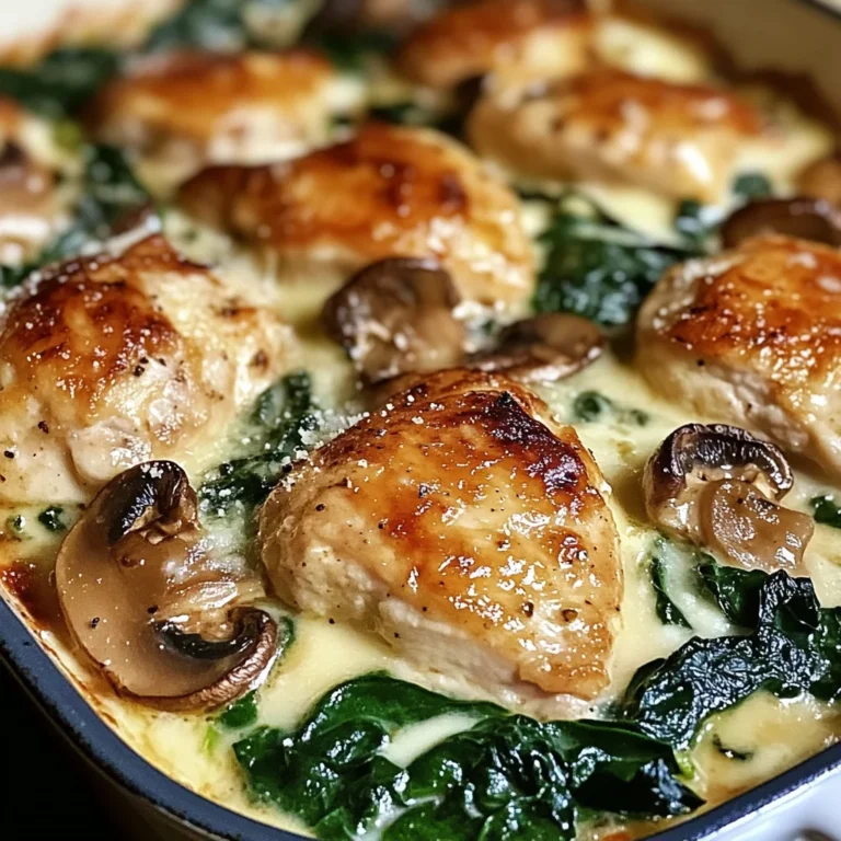 Chicken, Spinach, and Mushroom Low Carb Oven Dish