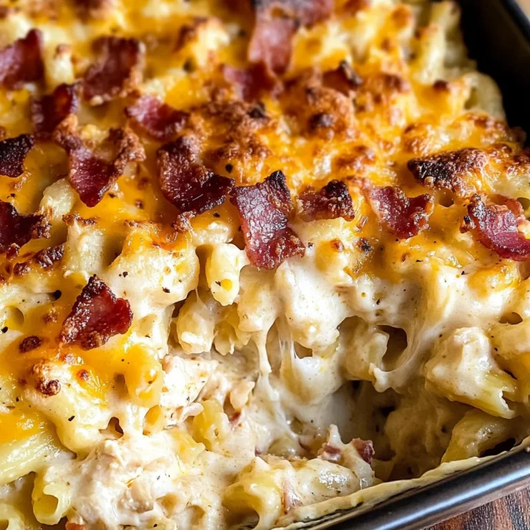 Chicken Turkey Bacon Ranch Mac and Cheese Casserole