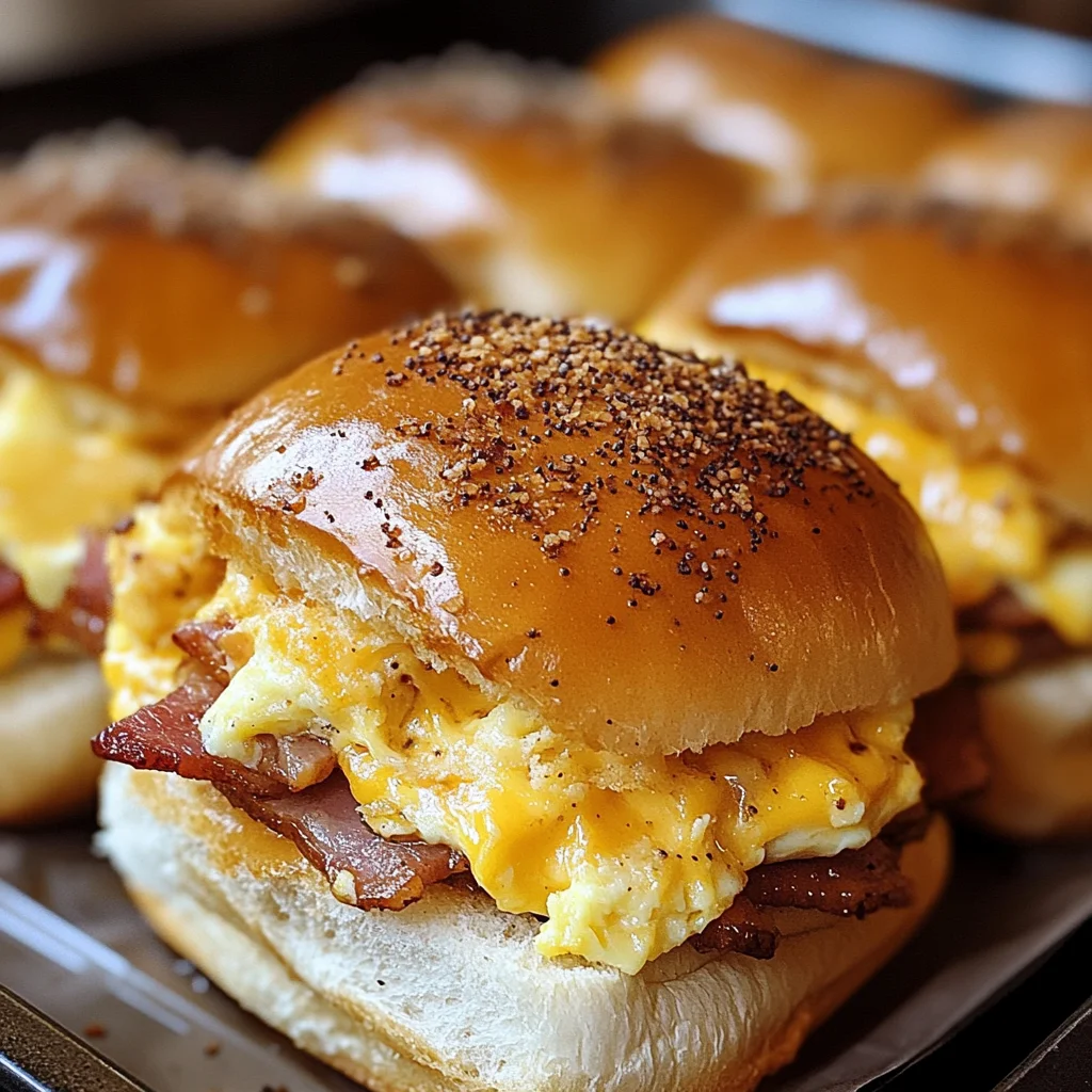Crack Breakfast Sliders (Turkey Bacon Egg & Cheese)