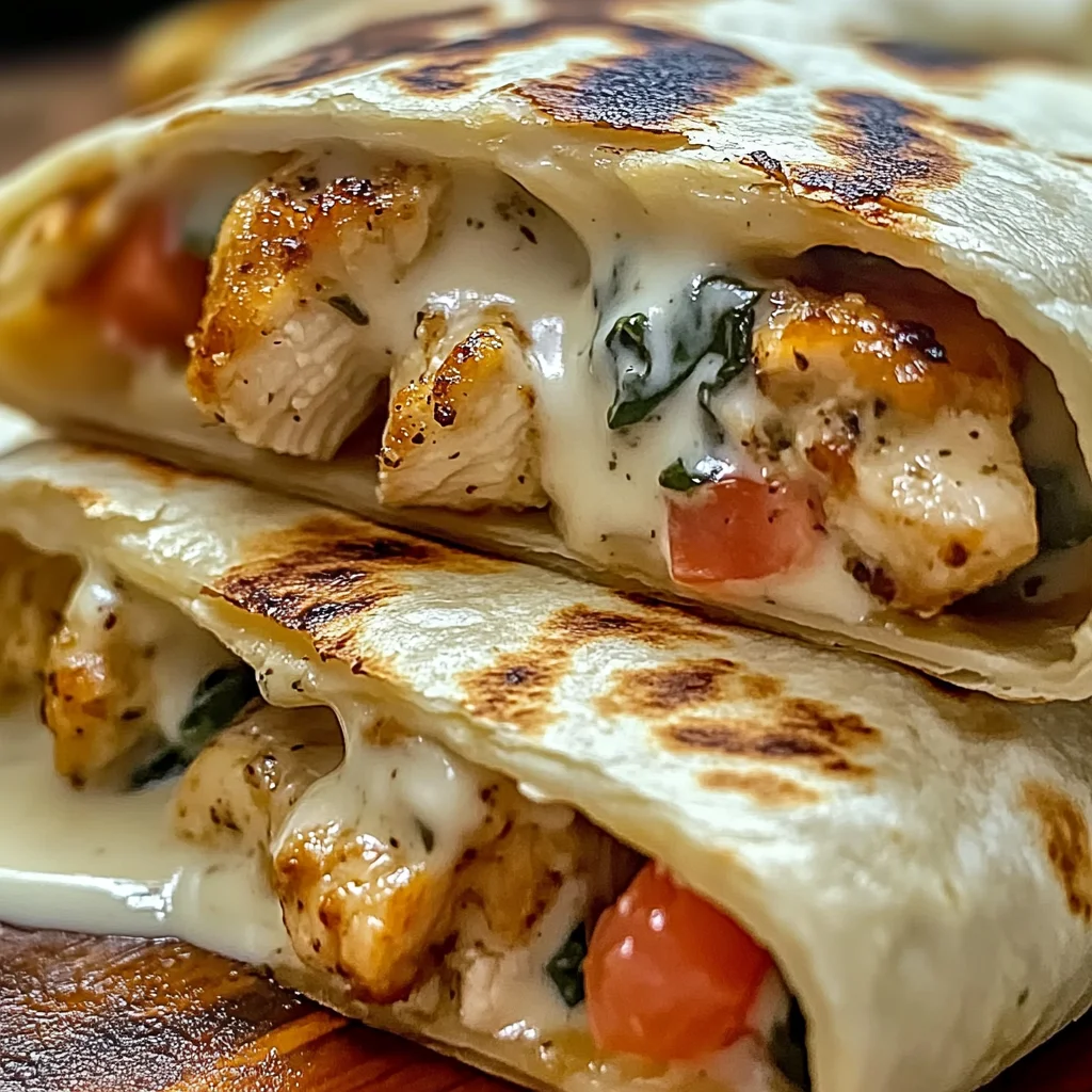 Creamy Chicken Spinach Wraps