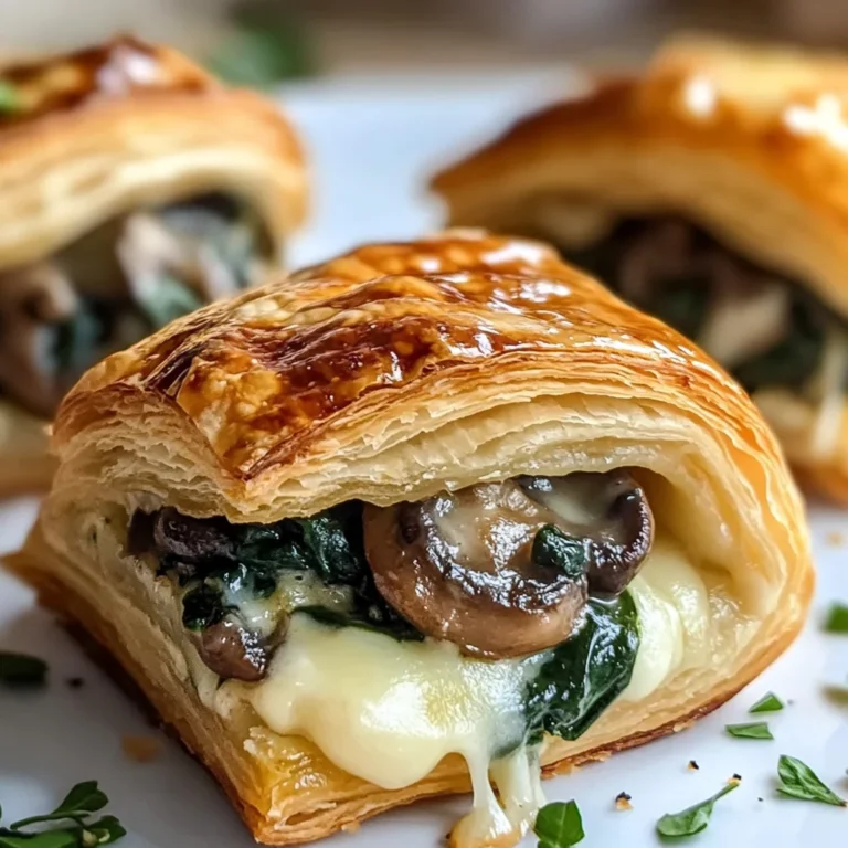 Creamy Mushroom & Spinach Stuffed Pastry Bites