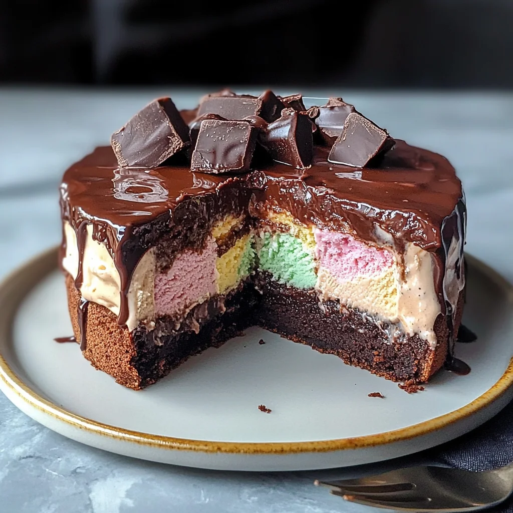 Delicious Brownie Ice Cream Cake