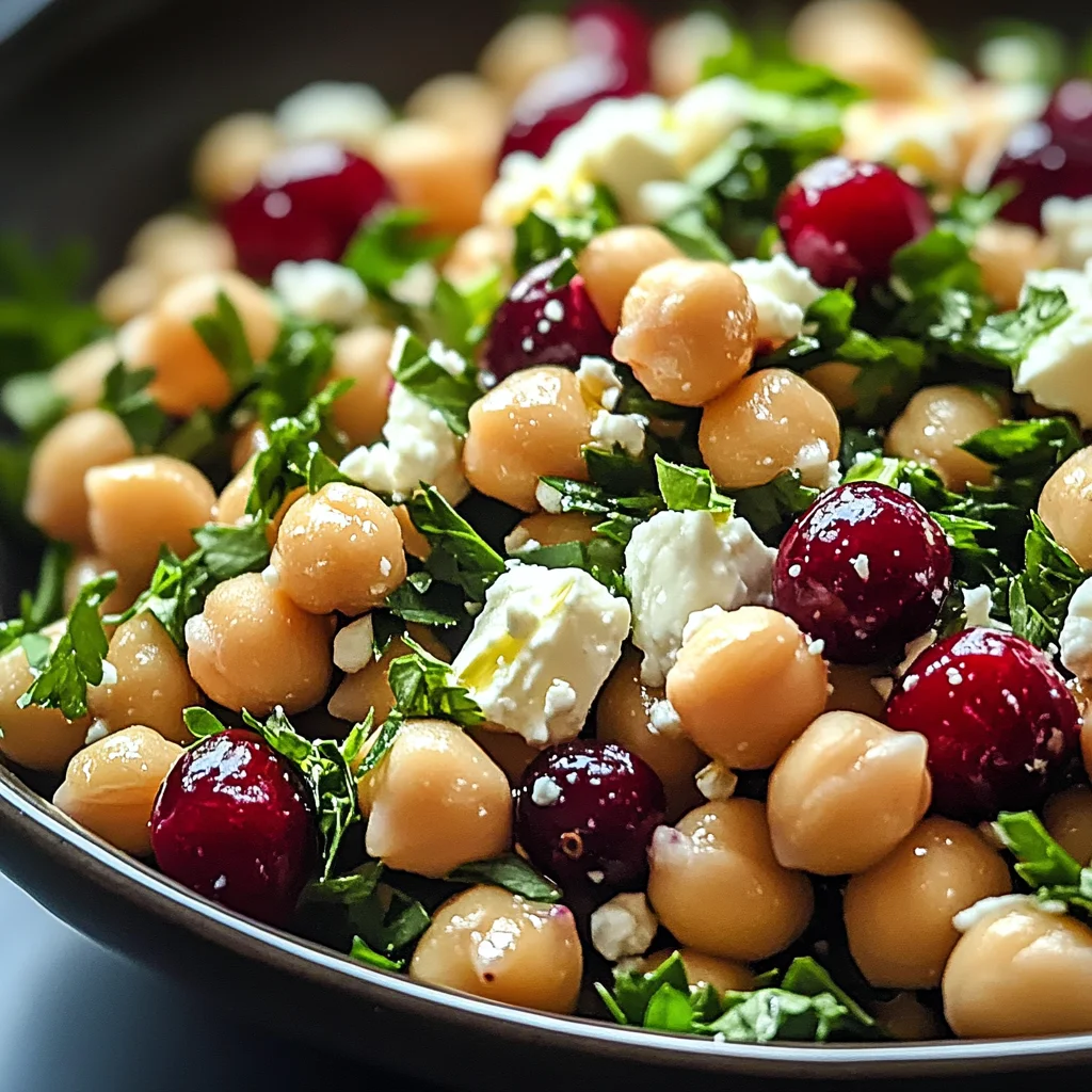 Feta & Cranberry Chickpeas with Lemon Vinaigrette