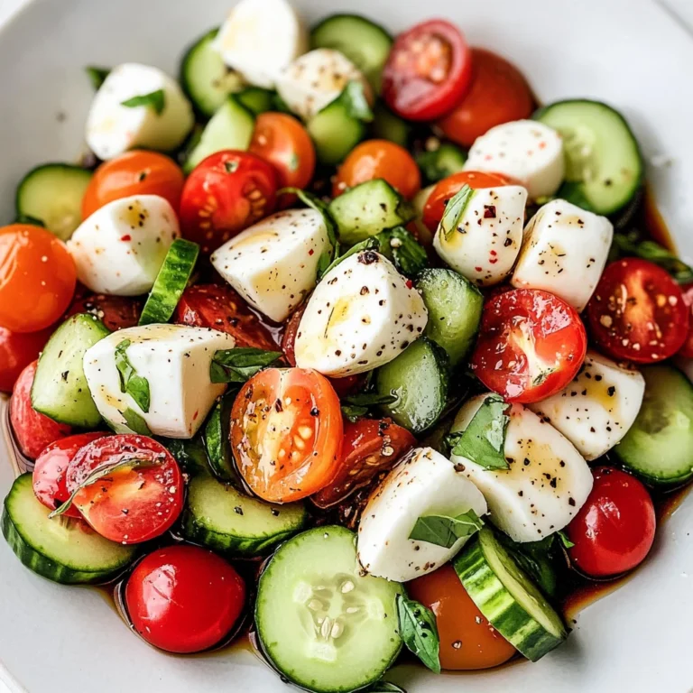 Fresh Cucumber Caprese Salad