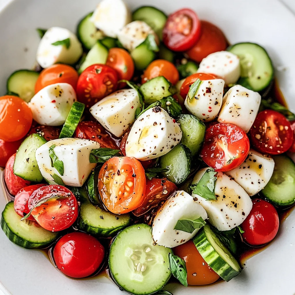 Fresh Cucumber Caprese Salad
