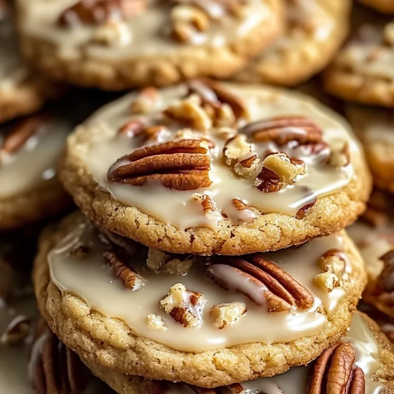 Frosted Butter Pecan Cookies
