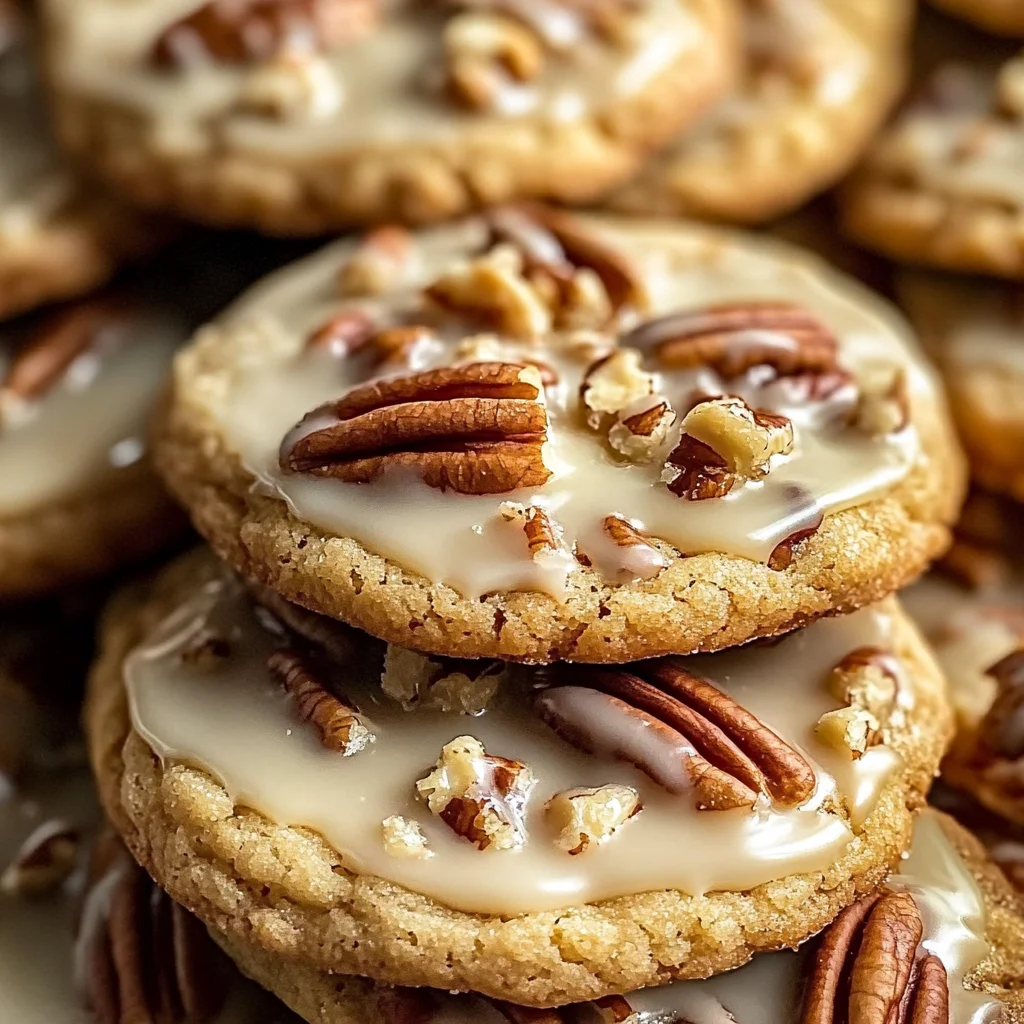 Frosted Butter Pecan Cookies