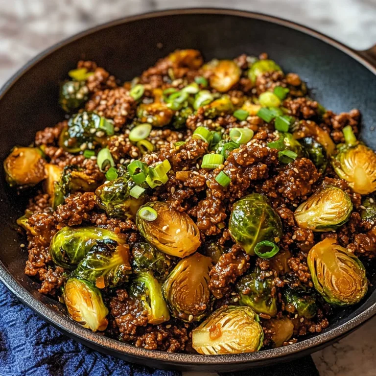 Ground Beef and Brussels Sprouts