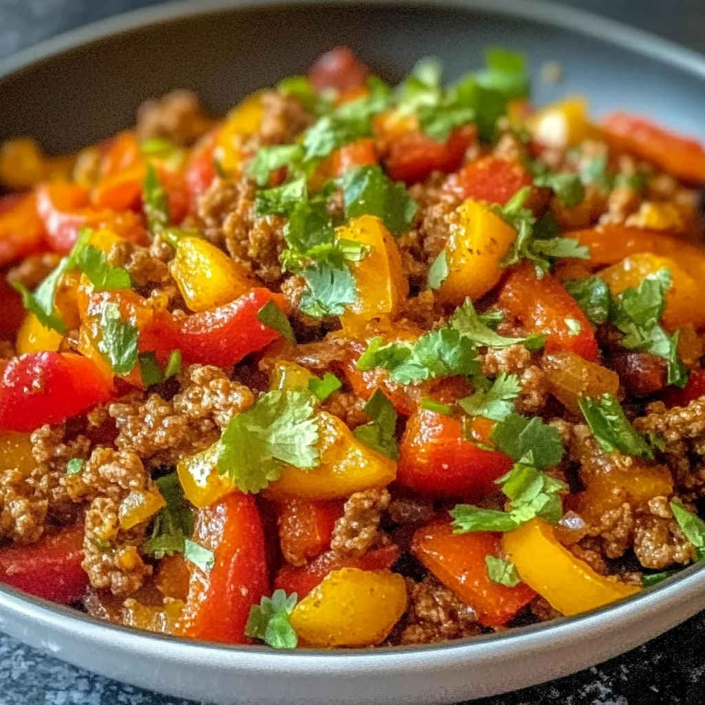 Ground Turkey and Bell Pepper Skillet