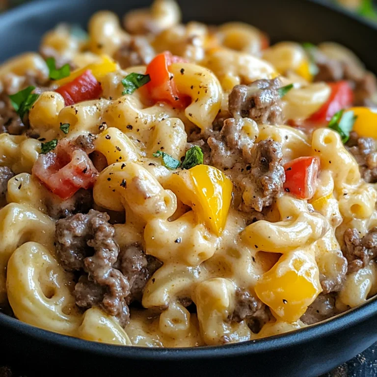 High-Protein Creamy Philly Cheesesteak Mac & Cheese