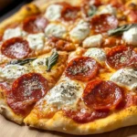 Hot Honey Pepperoni Ricotta Pizza : Sweet and Spicy