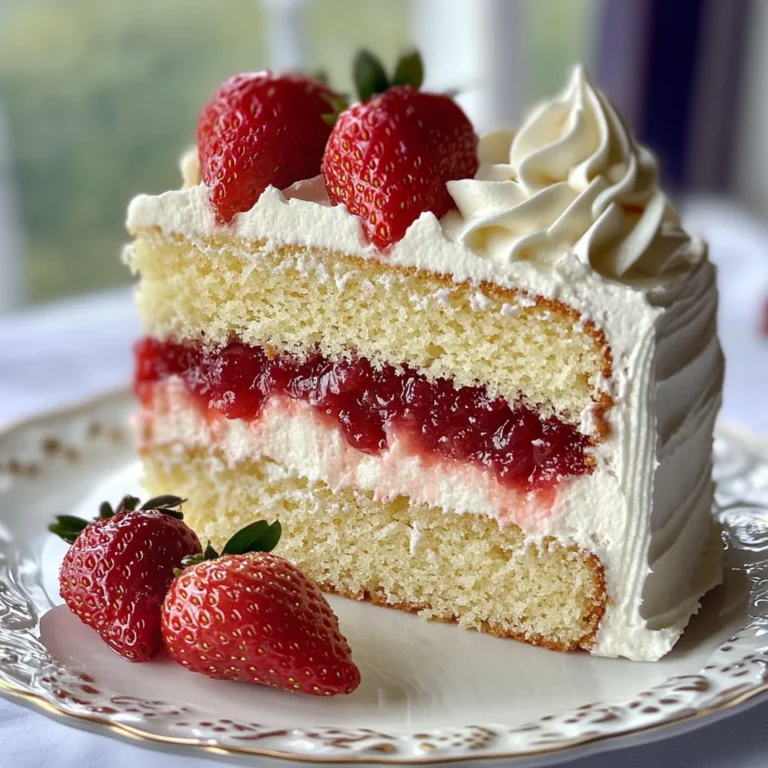 Moist Vanilla Cake with Strawberry Filling
