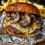 Mushroom and Swiss Burger Foil Packets
