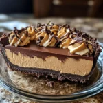 No-Bake Cream Cheese Peanut Butter Pie with Chocolate Whipped Cream