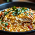 One Pot Queso Chicken and Rice : Easy Comfort Food
