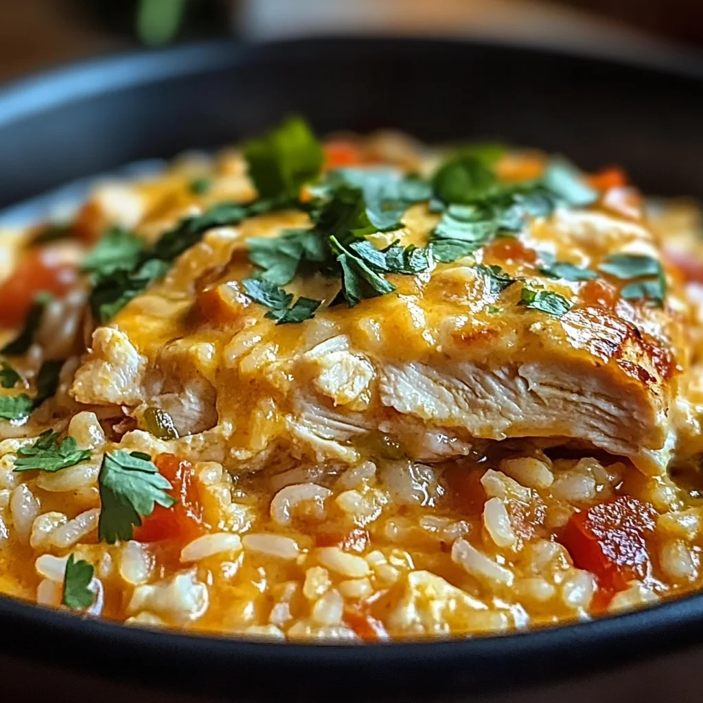 One Pot Queso Chicken and Rice : Easy Comfort Food