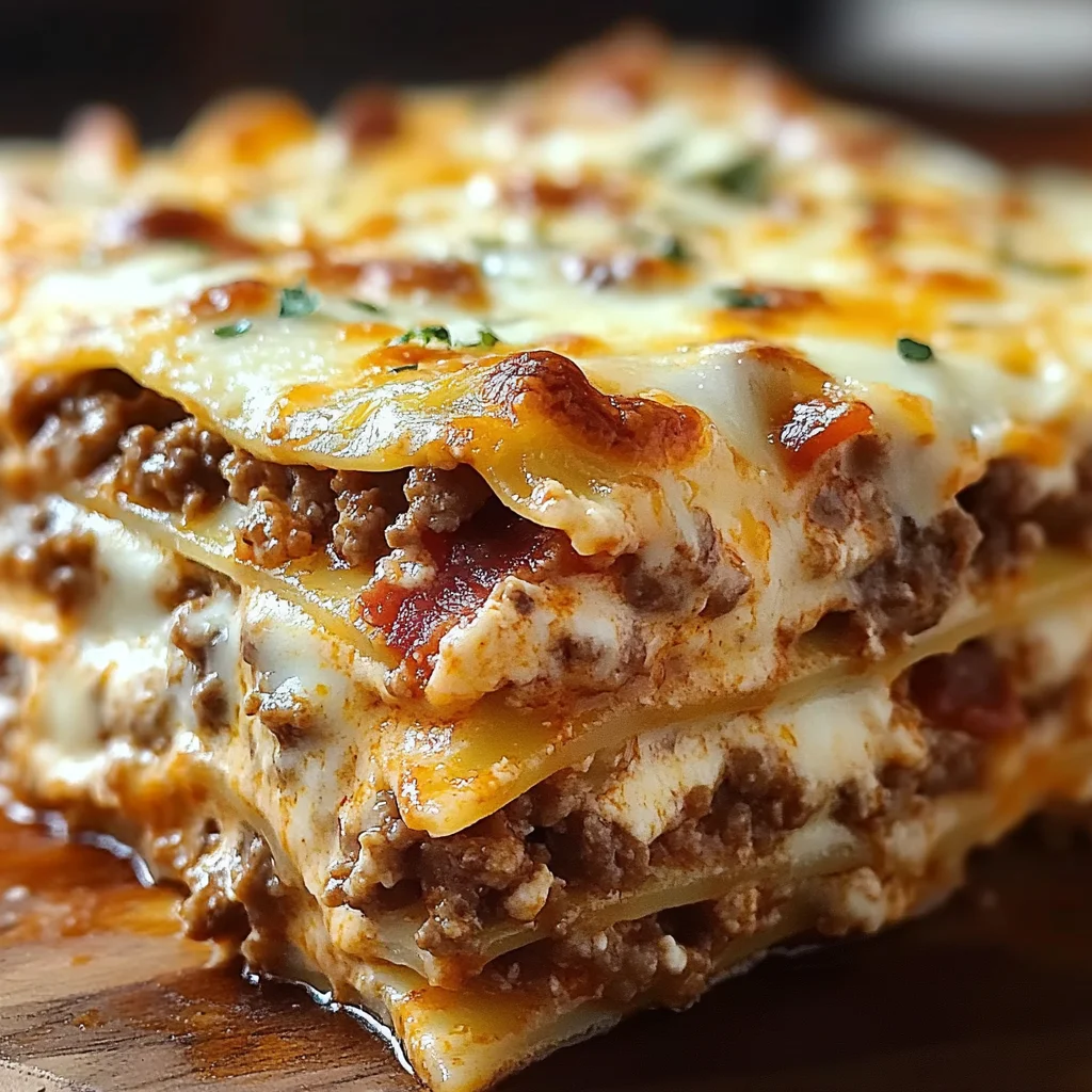 Parmesan Garlic Turkey Bacon Cheeseburger Lasagna Recipe