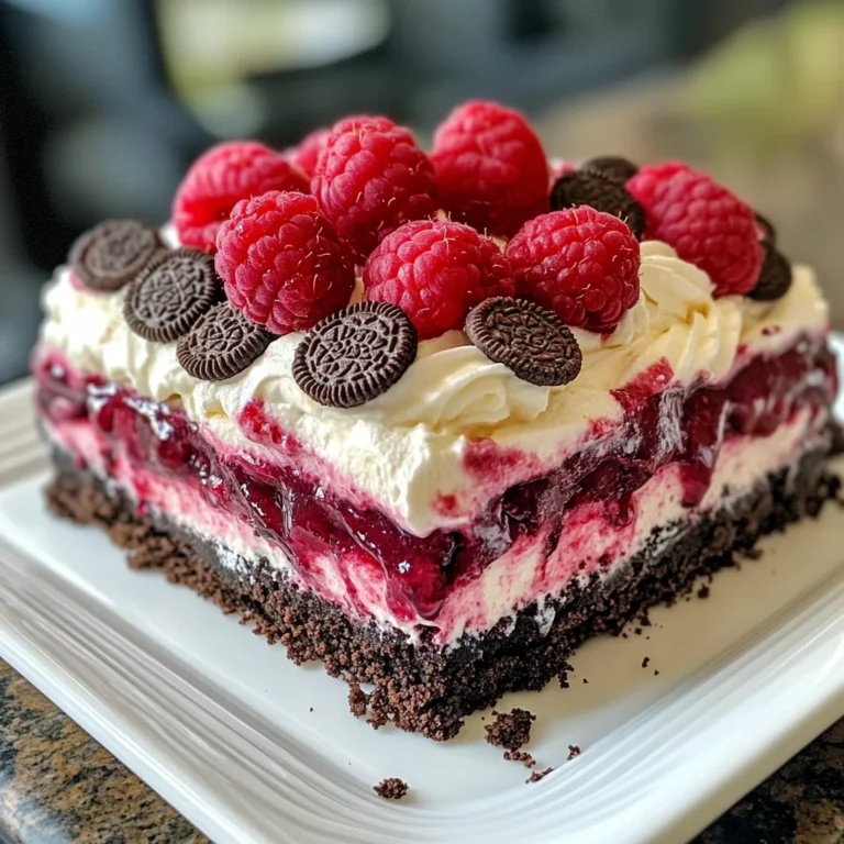 Raspberry Chocolate Lasagna Dessert