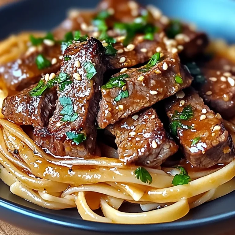 Sweet and Spicy Garlic Steak Pasta