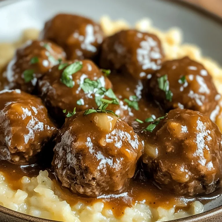 Tasty Slow Cooker Salisbury Steak Meatballs Recipe
