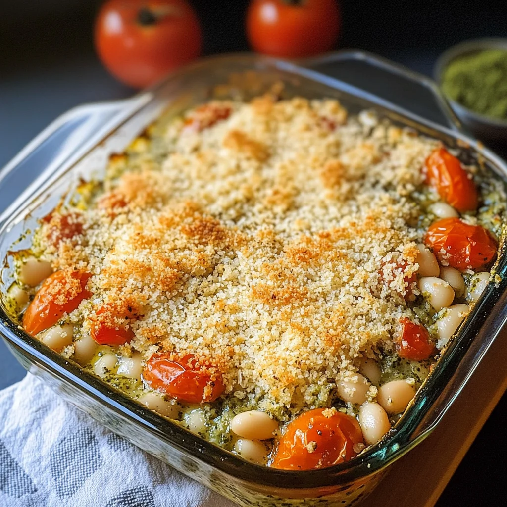White Bean and Pesto Bake