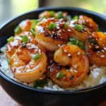 20 Minute Honey Garlic Shrimp & Rice Bowl