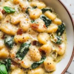 Creamy Pesto Gnocchi with Spinach and Artichokes