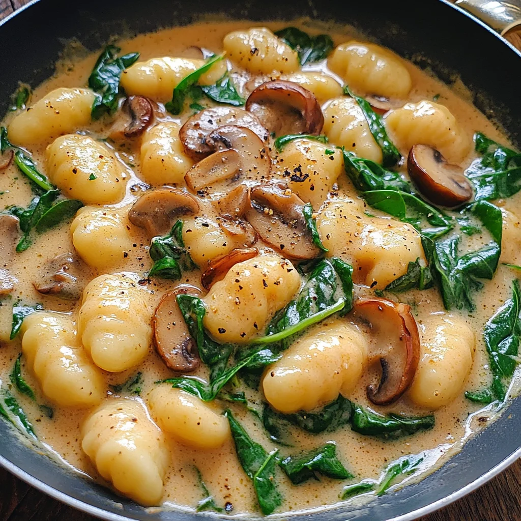 Creamy Spinach and Mushroom Gnocchi (One-Pan, 20 Minutes)
