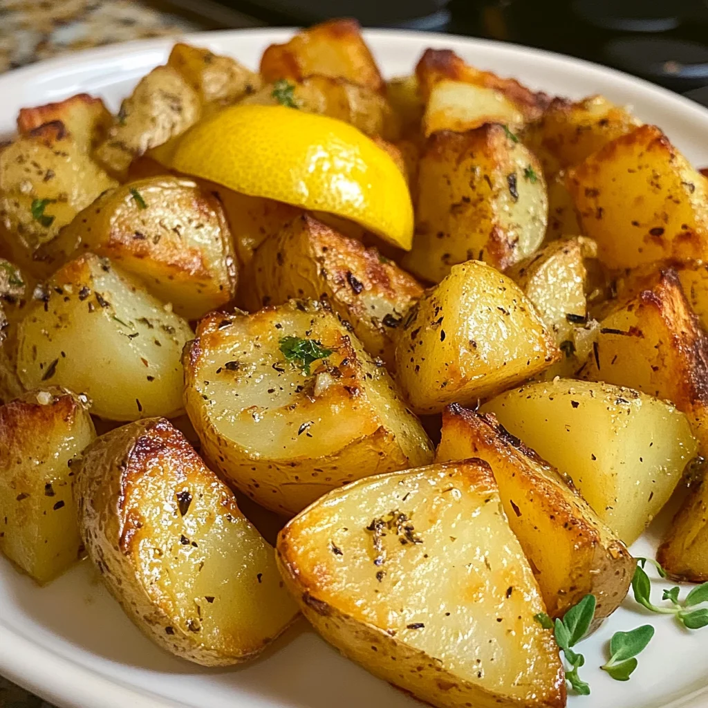 Greek Lemon Garlic Roasted Potatoes
