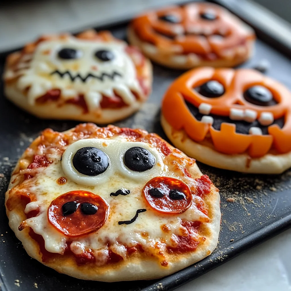 Halloween Mini Pizzas