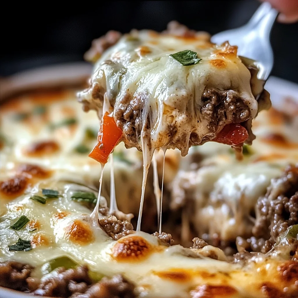 Low Carb Philly Cheesesteak Casserole