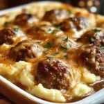 Meatball & Mashed Potato Bake