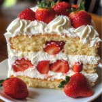 Moist Strawberry Shortcake Cake with Whipped Cream Frosting