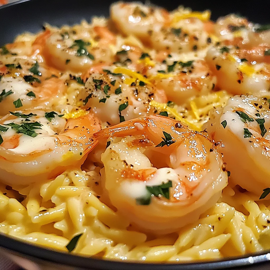 One Pan Parmesan Orzo with Shrimp
