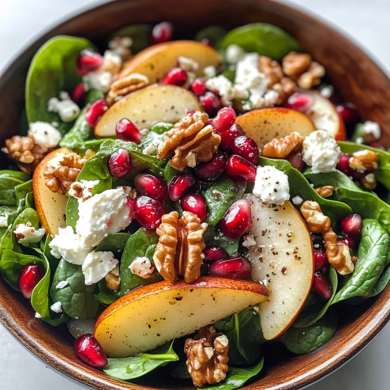 Pear, Pomegranate and Spinach Salad
