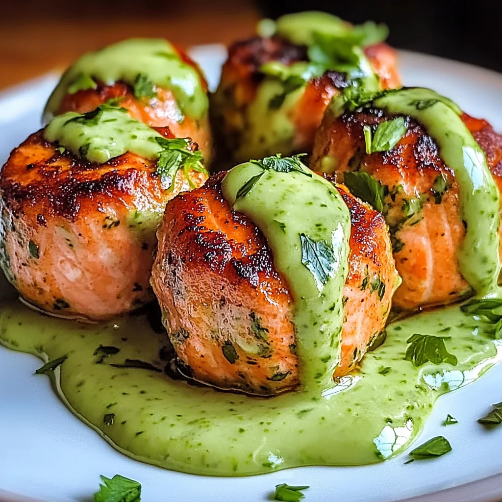 Salmon Balls with Creamy Avocado Sauce: Healthy Dinner Ideas
