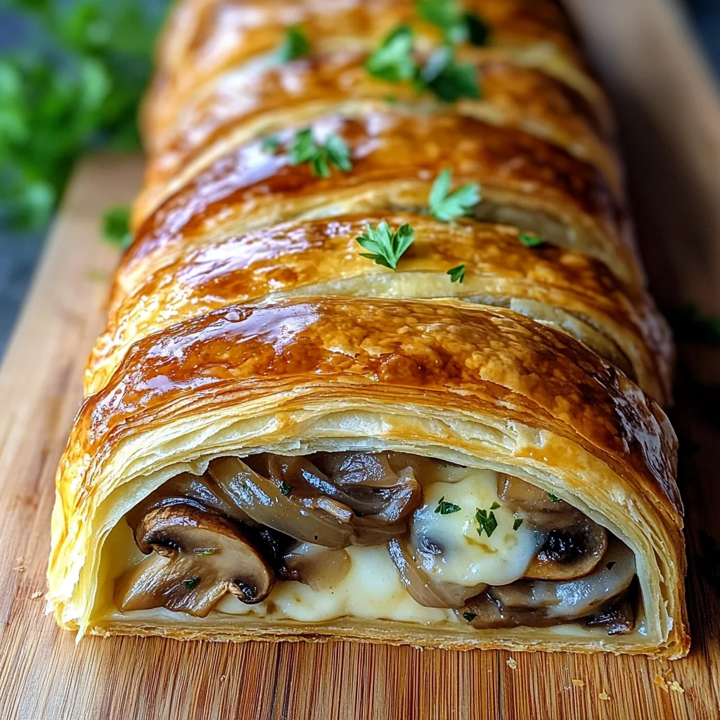 Savory Mushroom & Gruyère Puff Pastry Braid